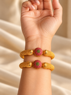 Anulasya Antique Gold Bangles (set of 2)