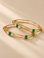 Rajani Emerald AD Bangles (Set of 2)