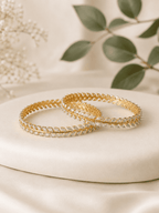 Crystal Leafline Bangles (Set of 2)
