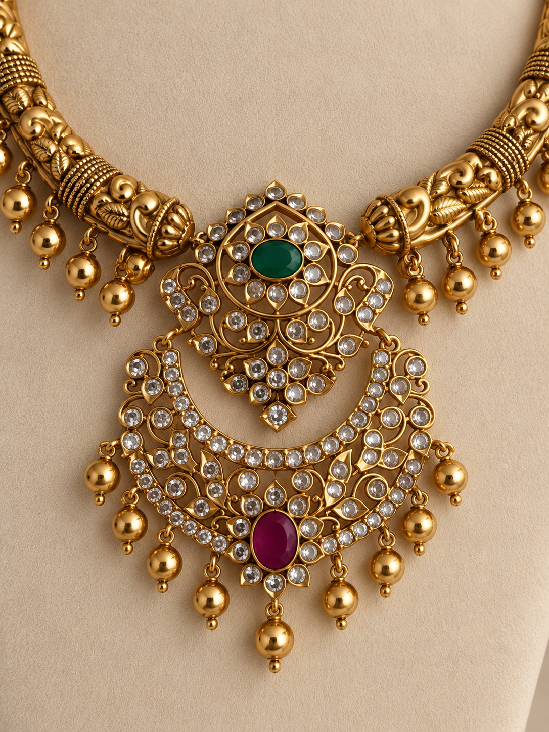 Mallika Chandbali Statement Necklace Set