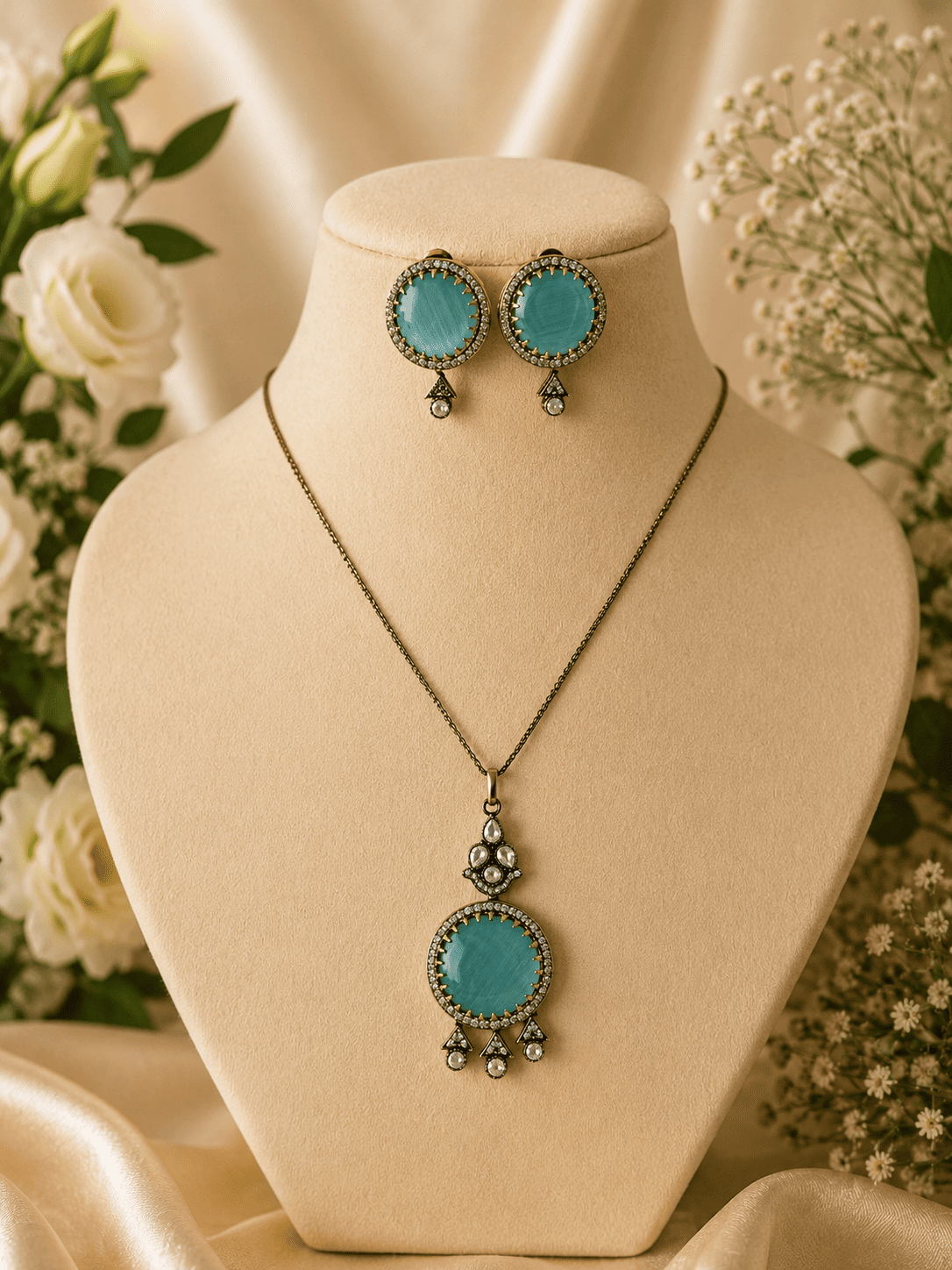 Diya Pendant Set
