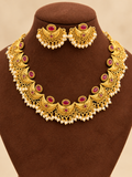 Dwiti Ruby Pearl Necklace Set