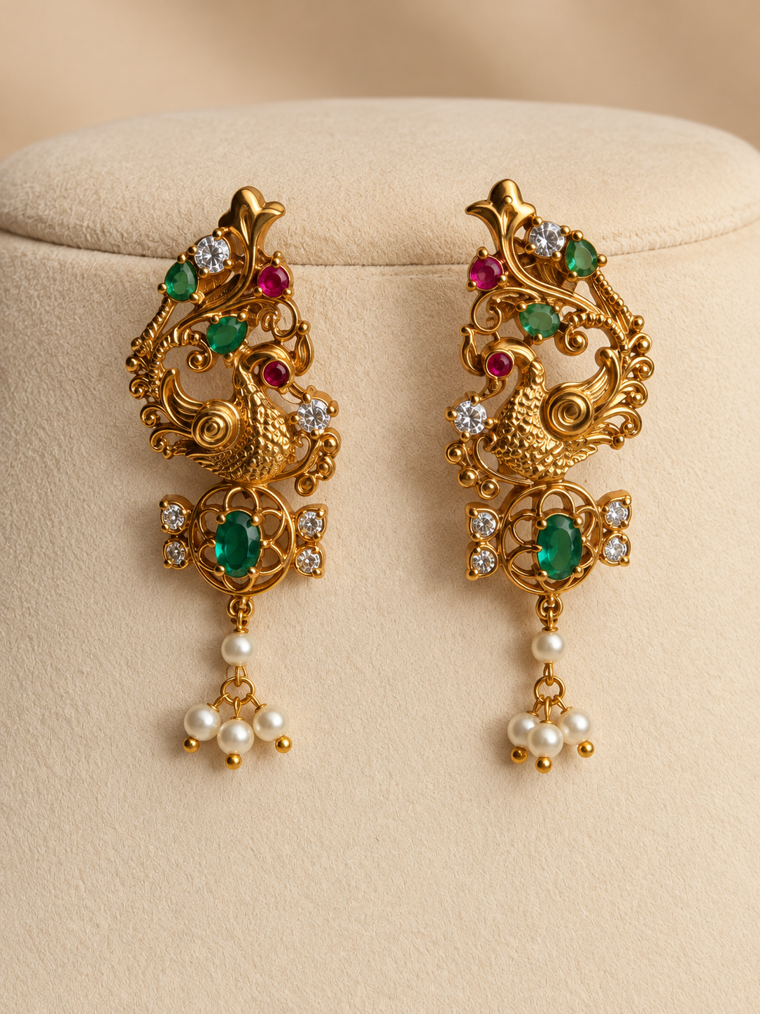 Kaveri Emerald & Ruby Guttapusalu Set