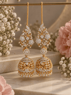 Rukmini Royale AD Earcuff Jhumkas