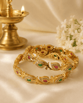 Ruby Emerald AD Bangles (Set of 2)