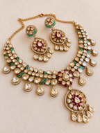 Raha Luxe Polki Necklace Set