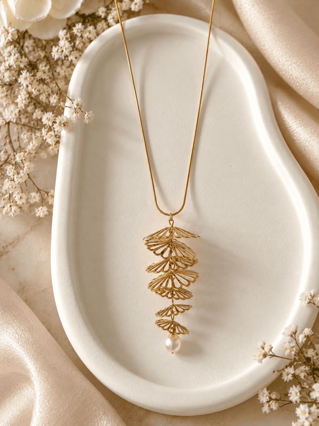 Golden Vine Pendant Necklace