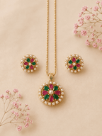 Navaratna Bloom AD Pendant Set