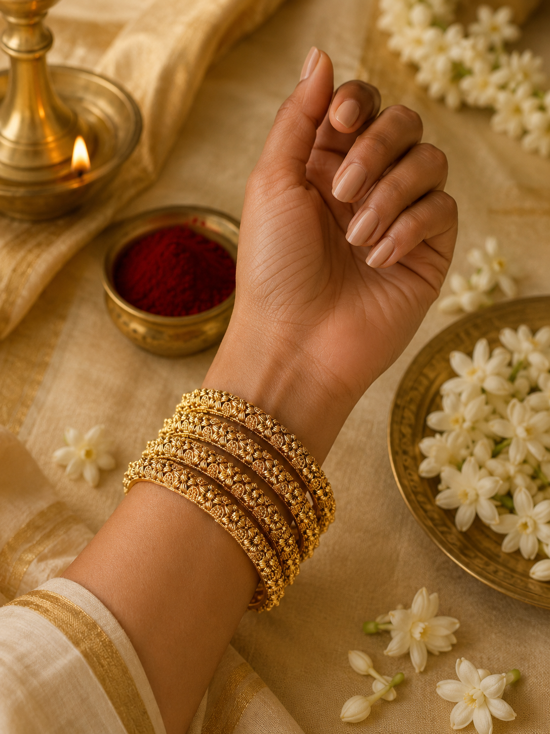 Heritage Gold Bangles (Set of 4)