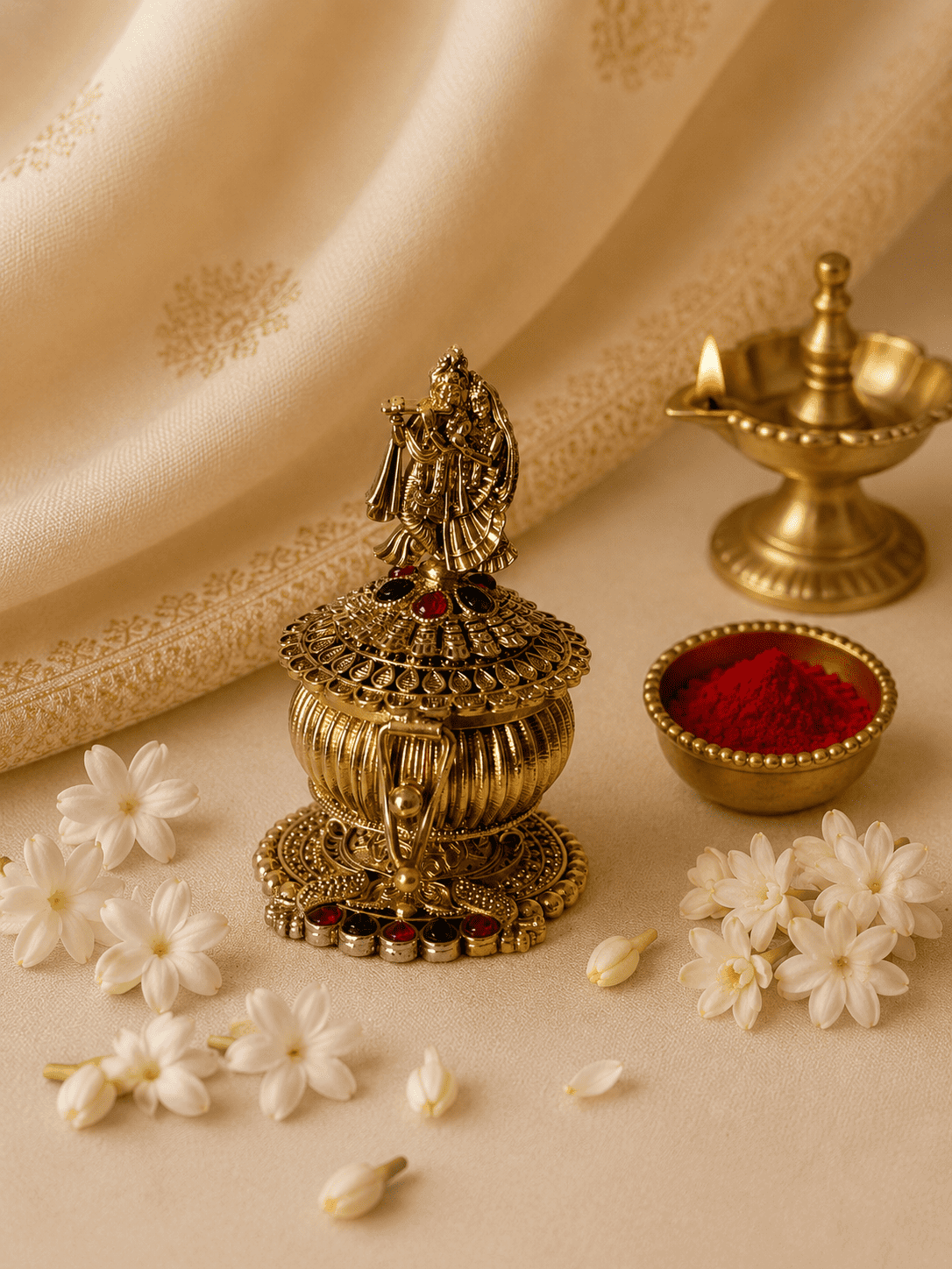 Krishna & Radha Kumkum Box