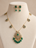 Emerald Cascade Delicate Necklace Set