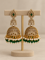 Anaswara Emerald & Pearl AD Jhumkas