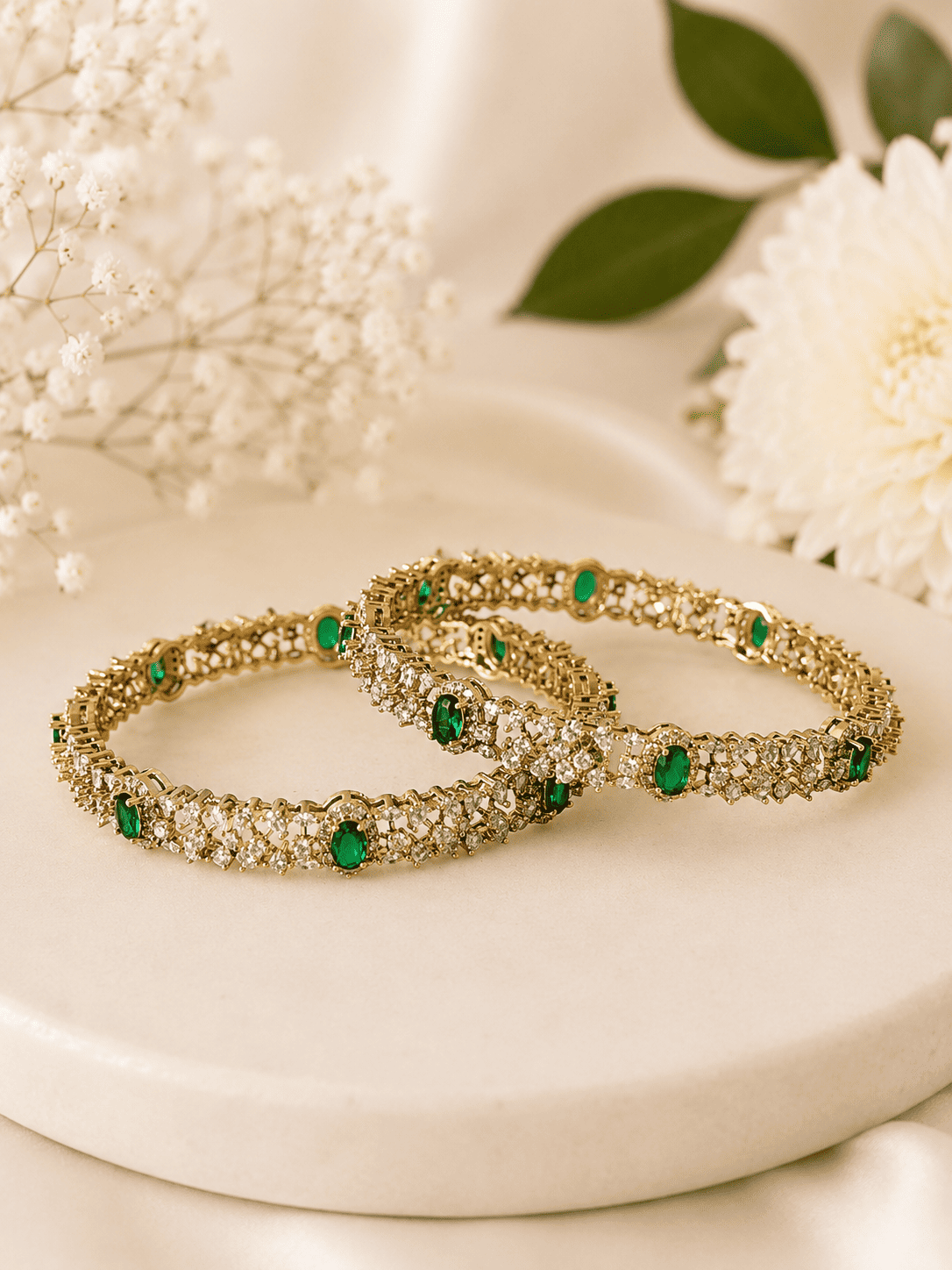 Shivani Emerald Bangles (Set of 2)