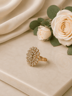 Snow Blossom AD Statement Ring