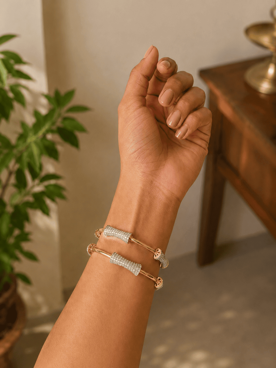 Twilight Two Tone AD Bangles (Set of 2)