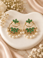 Floral Pearl Hoops