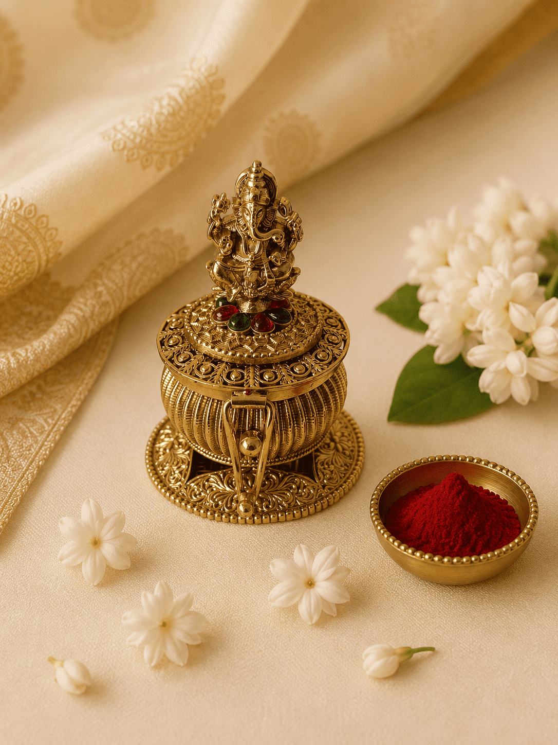 Ganesha Heritage Kumkum Box