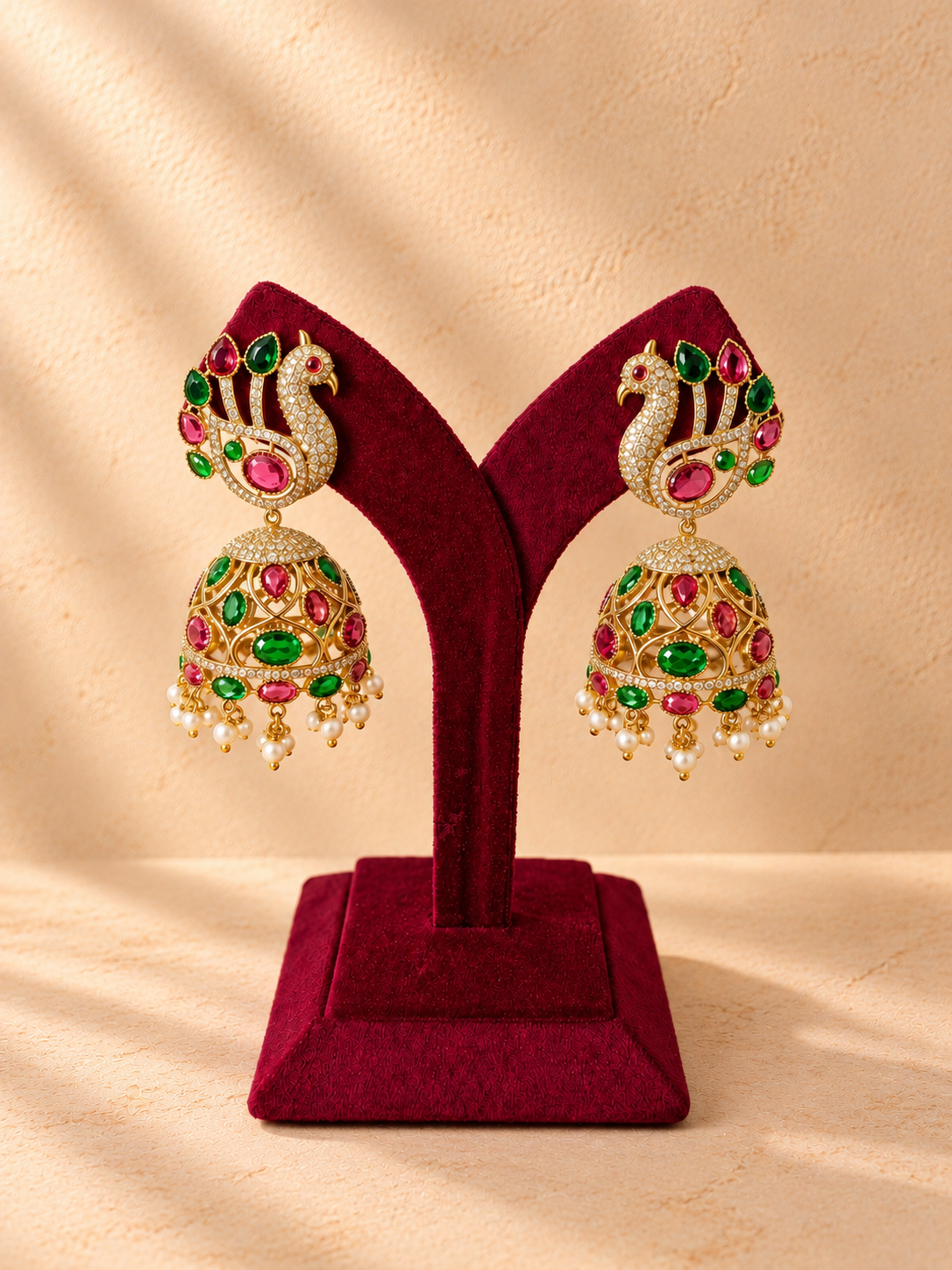 Peacock Royal Statement Jhumkas